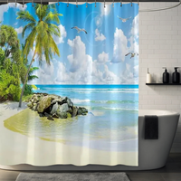 Thumbnail for Coastal Bliss Palm Tree Shower Curtain