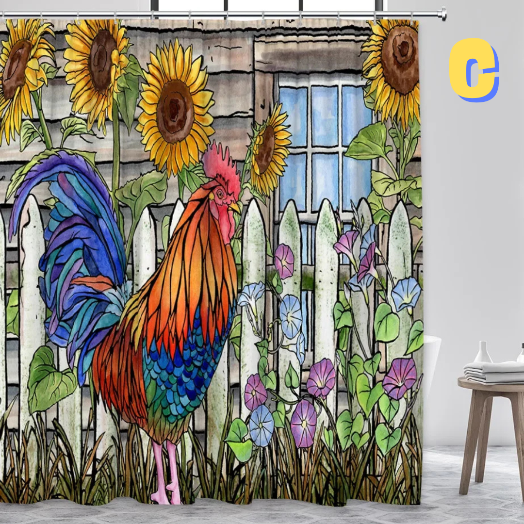 Colorful Farmhouse Shower Curtain