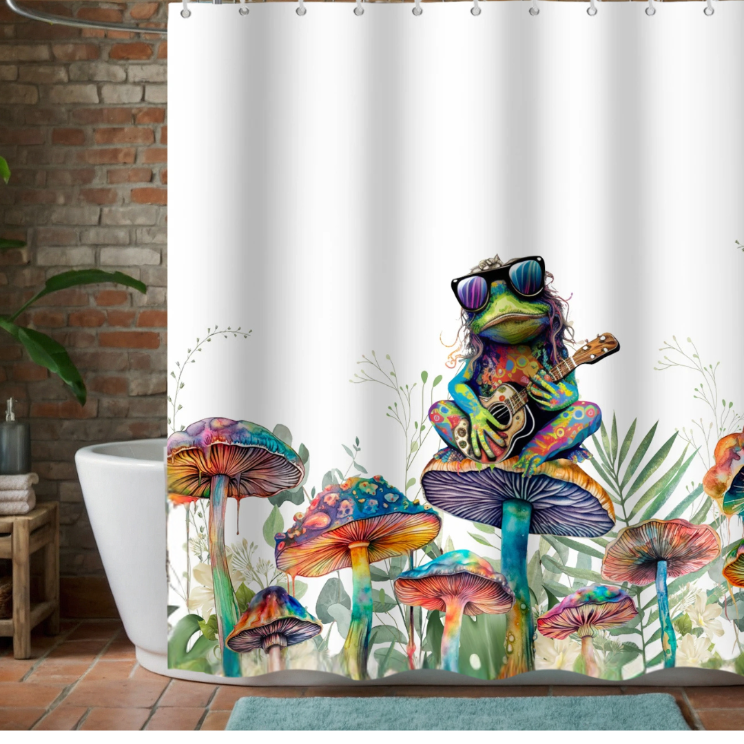 Colorful Frog Shower Curtain