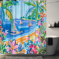 Thumbnail for Colorful  Palm Tree Shower Curtain