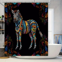 Thumbnail for Colorful Rainbow Zebra Shower Curtain