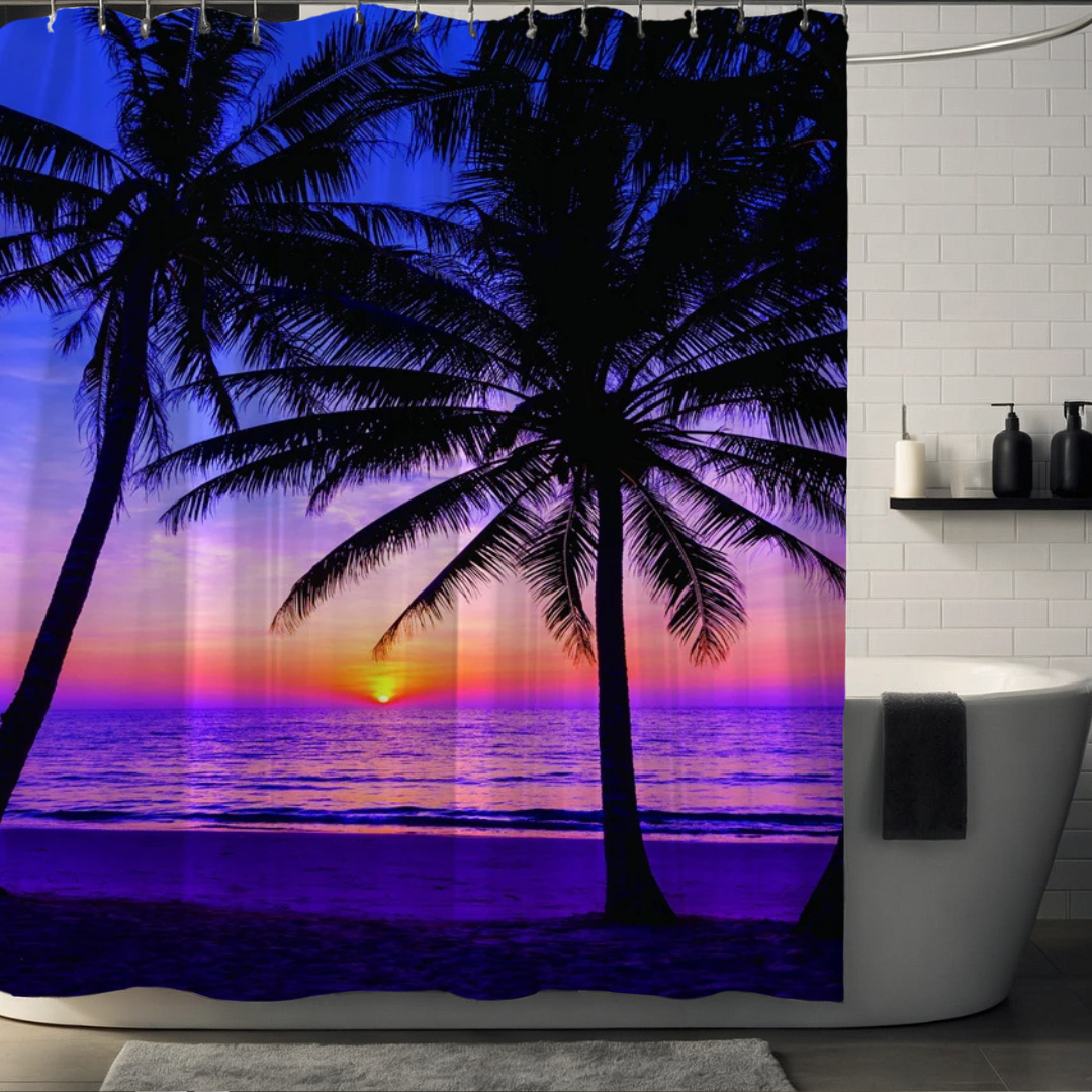 Contemporary Palm Tree Shower Curtain