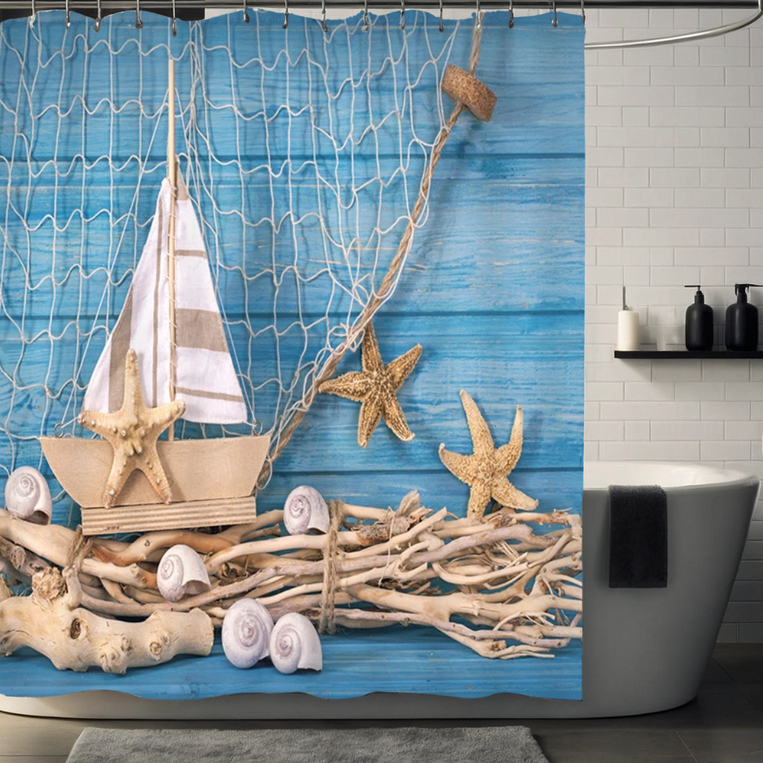 Contemporary Starfish Shower Curtain