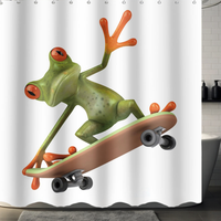 Thumbnail for Cool Skateboard Frog Shower Curtain