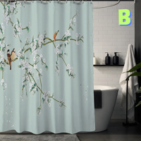 Thumbnail for BLUE Country Floral Shower Curtain 