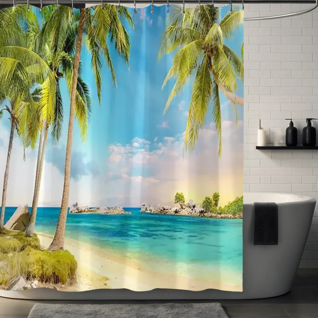 Crystal Coast Palm Tree Shower Curtain