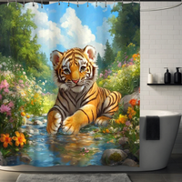 Thumbnail for Cute Tiger Shower Curtain