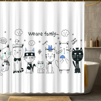 Thumbnail for Cute Black and White Shower Curtain