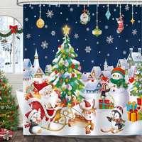 Thumbnail for Cute Cartoon Christmas Penguin Shower Curtain