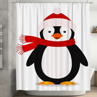 Thumbnail for Cute Cartoon Winter Penguin Shower Curtain