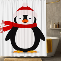 Thumbnail for Cute Cartoon Winter Penguin Shower Curtain