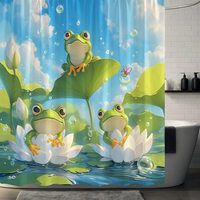 Thumbnail for Cute Pond Frogs Shower Curtain