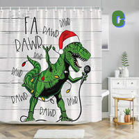 Thumbnail for Dinosaur Christmas Shower Curtain KARAOKE