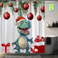Thumbnail for Dinosaur Christmas Shower Curtain CARTOON