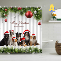 Thumbnail for Dog Christmas Shower Curtain
