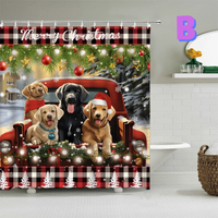 Thumbnail for Dog Christmas Shower Curtain