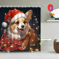 Thumbnail for Dog Christmas Shower Curtain