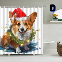 Thumbnail for Dog Christmas Shower Curtain