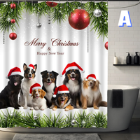 Thumbnail for Dog Christmas Shower Curtain