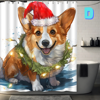 Thumbnail for funny Dog Christmas Shower Curtain