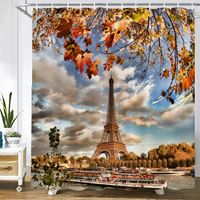 Thumbnail for Dreamy Skies Eiffel Tower Shower Curtain