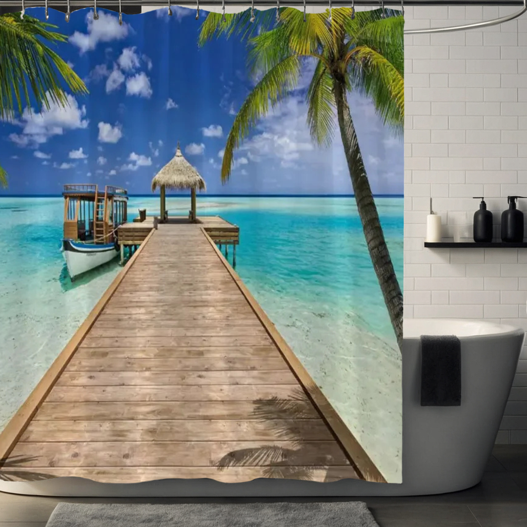 Dreamy Tropical Palm Tree Shower Curtain