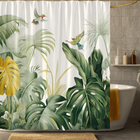 Thumbnail for Eden Monstera Leaves Shower Curtain