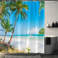 Thumbnail for Emerald Paradise Palm Tree Shower Curtain