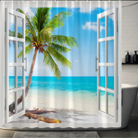 Thumbnail for Ethan’s Palm Breeze Shower Curtain