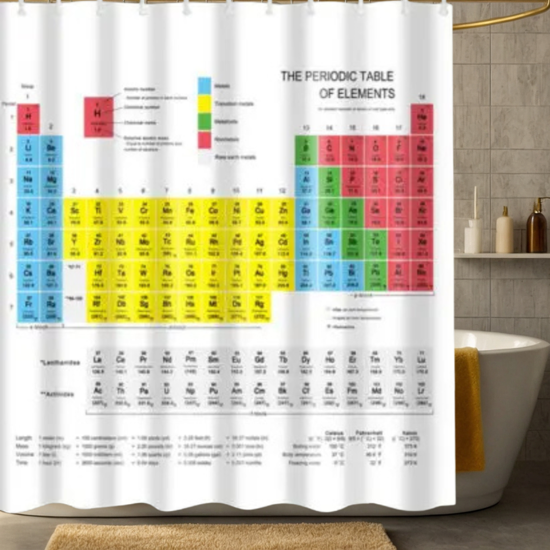Euler Periodic Table Shower Curtain
