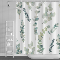 Thumbnail for Evelyn Grove Green Eucalyptus Shower Curtain