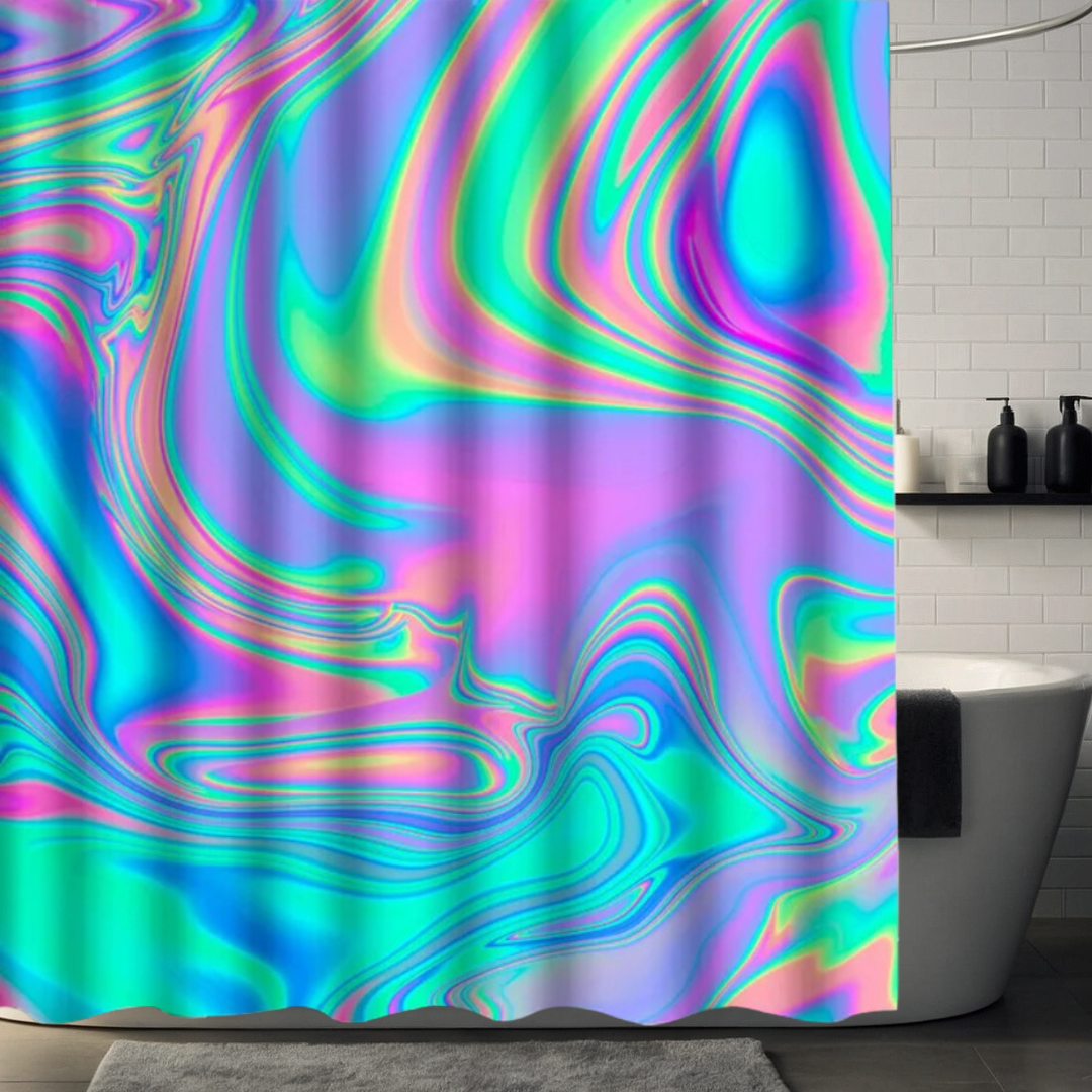 EverGlow Blue Iridescent Shower Curtain