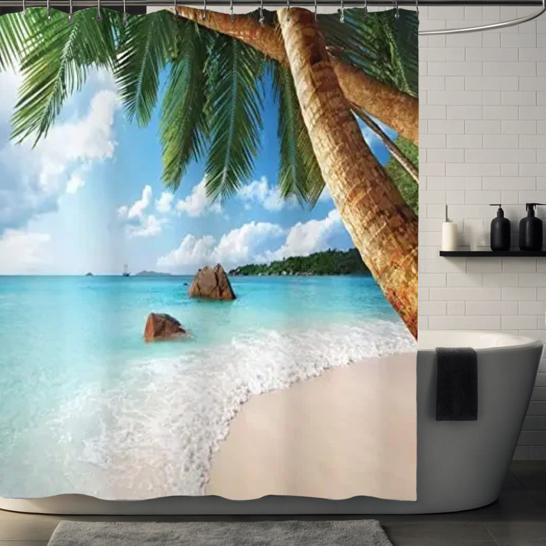 Exotic Paradise Palm Tree Shower Curtain