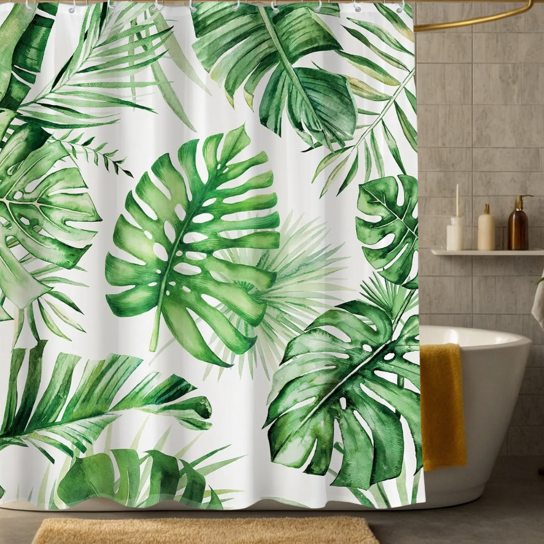 Ezra Wild Monstera Shower Curtain