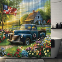 Thumbnail for Farmhouse Charm American Flag Shower Curtain