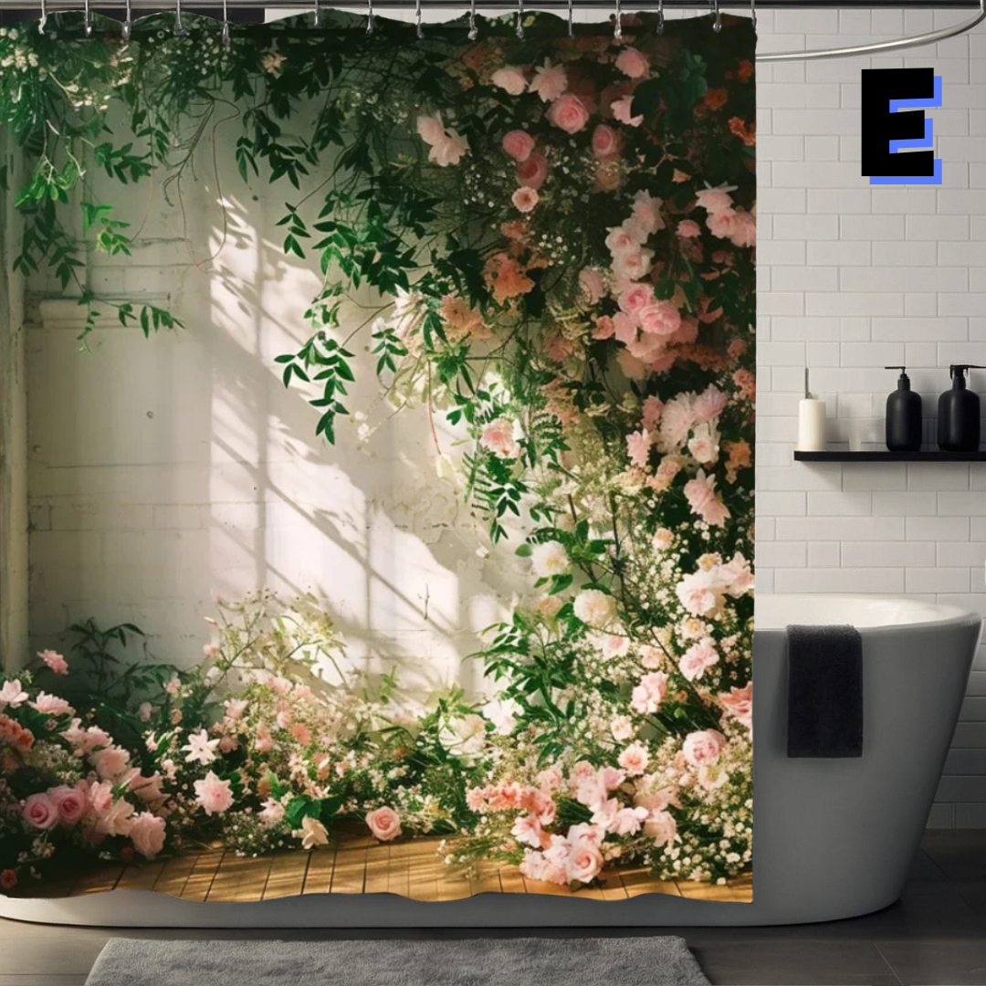 INDOOR Farmhouse Floral Shower Curtain