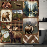 Thumbnail for Farmhouse Woods Bear Shower Curtain