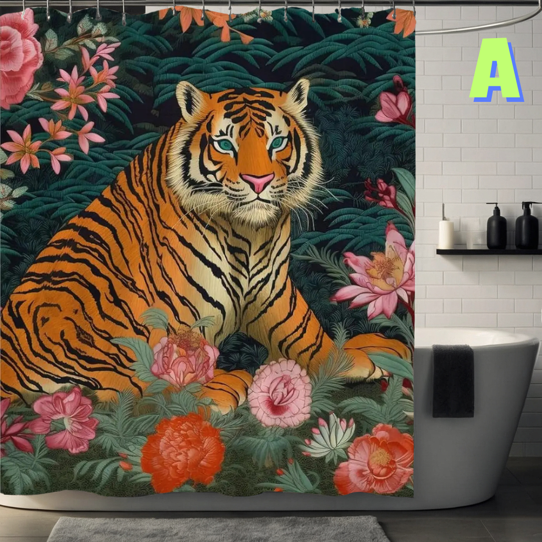 Floral Tiger Shower Curtain