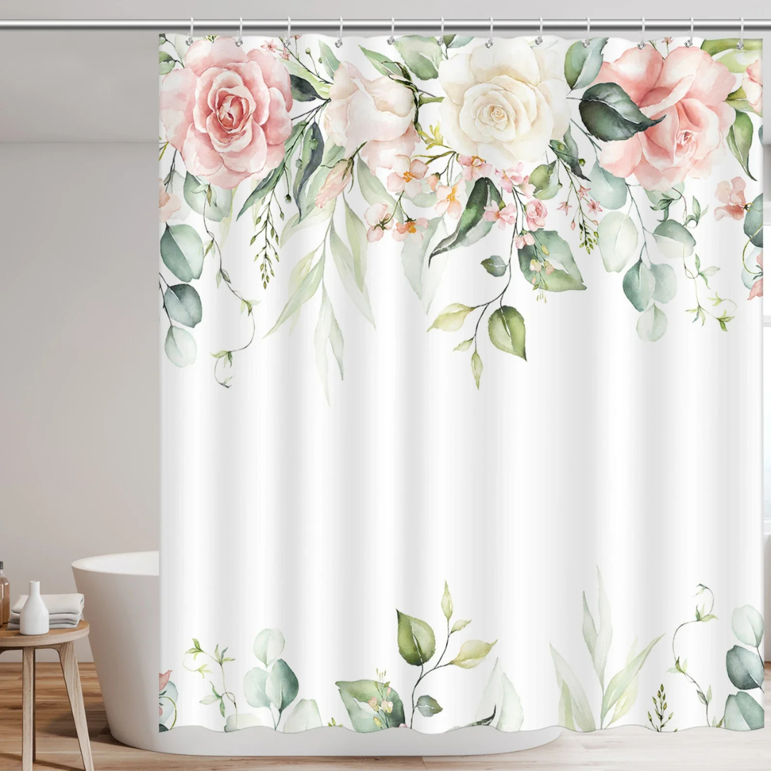 Floral Whisper Eucalyptus Shower Curtain