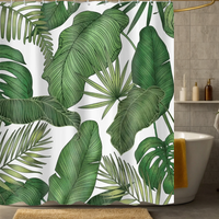 Thumbnail for Forest Green Monstera Shower Curtain