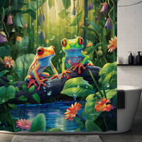 Thumbnail for Forest Pond Frogs Shower Curtain