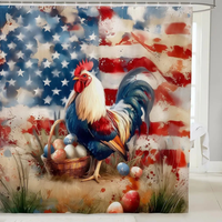 Thumbnail for Freedom Rooster American Flag Shower Curtain
