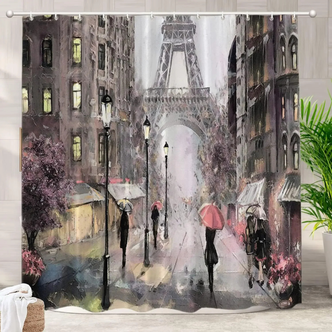 French Nostalgia Eiffel Tower Shower Curtain 