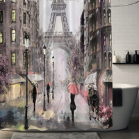 Thumbnail for French Nostalgia Eiffel Tower Shower Curtain