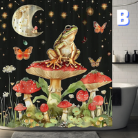 Thumbnail for Frog and Mushroom Shower Curtain WITH BUTTERFLIES