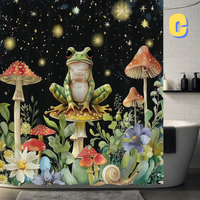 Thumbnail for Frog and Mushroom Shower Curtain WITH STARS