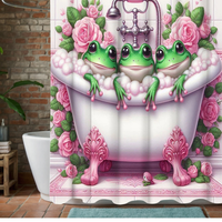 Thumbnail for Frog and Roses Shower Curtain