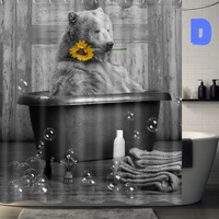 Thumbnail for Funny Bear SUNFLOWER Shower Curtain