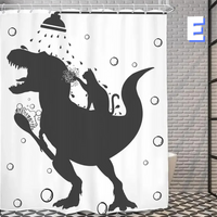 Thumbnail for Funny Cat BATHING Dinosaur Shower Curtain