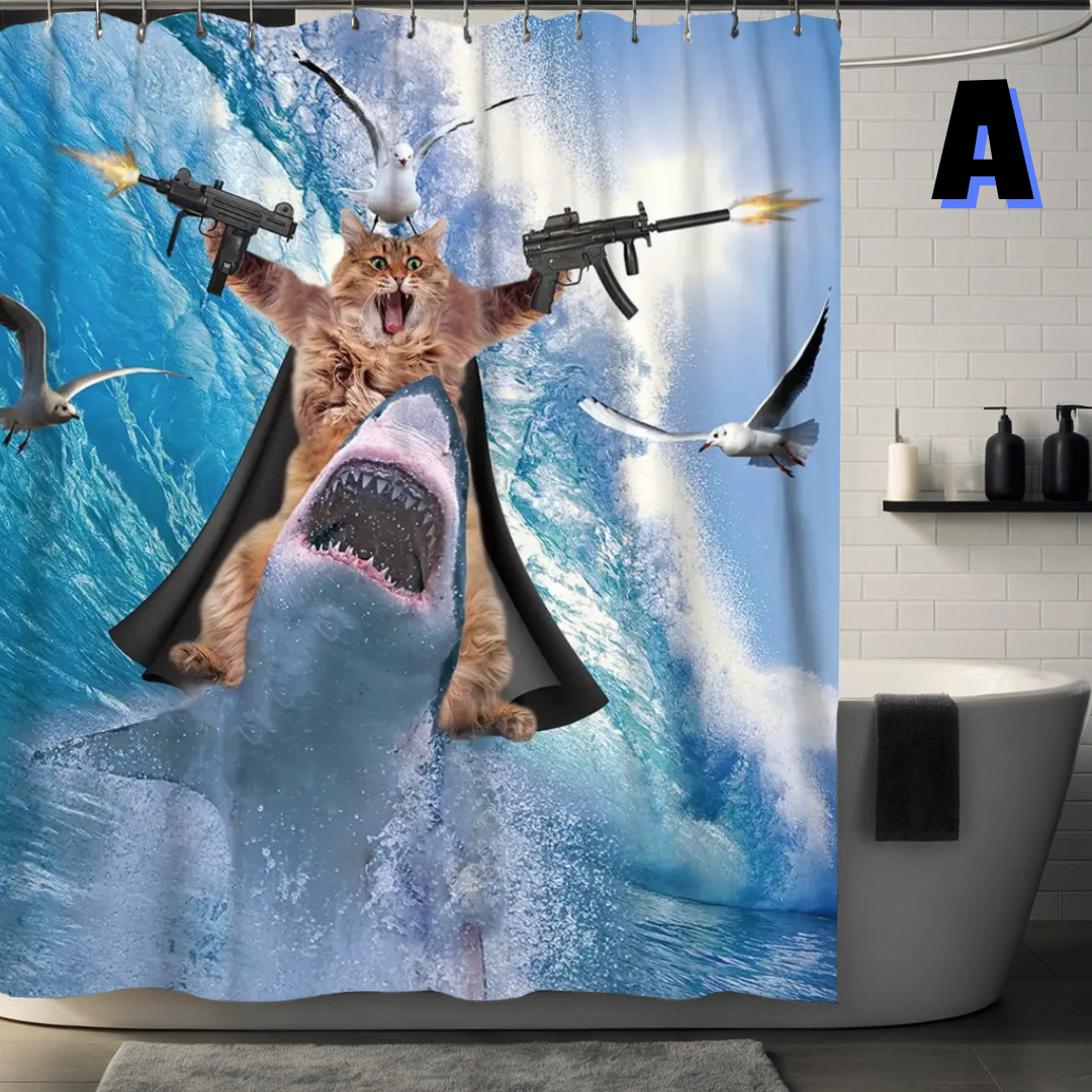 Funny Cat Shower Curtain